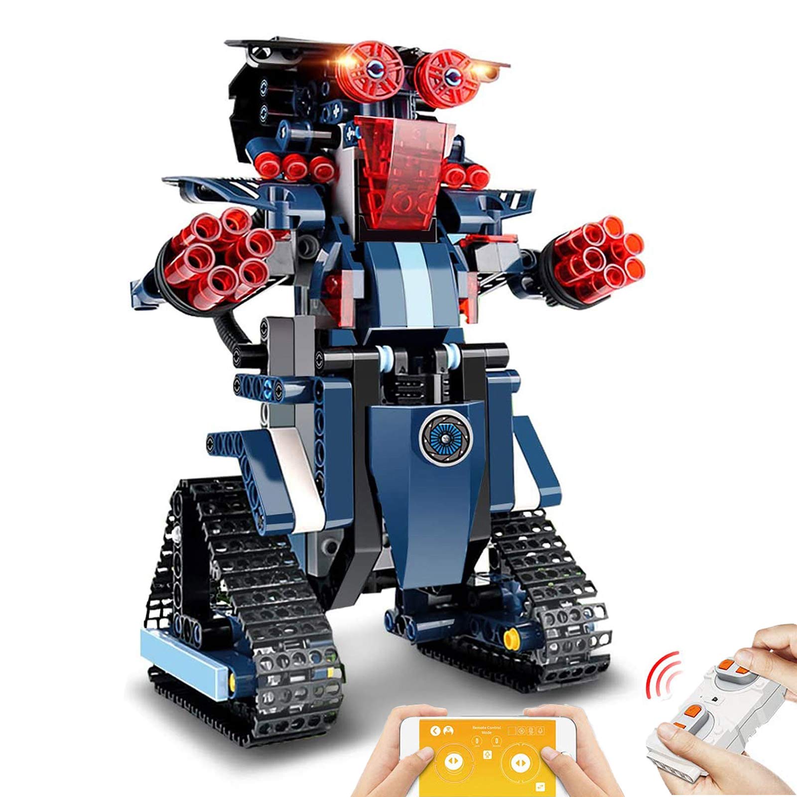 Eirix Building Block Robot Building Toys Remote & APP Control Engineering Kits STEM Robotics Intelligent Gift for Boys Girls Age of 6-18 (Blue)