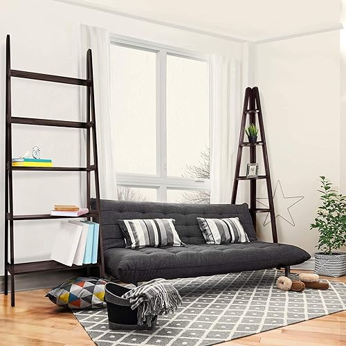 Miniatura 5 de Estantería con forma de escalera y 5 estantes Casual Home Madera Espresso