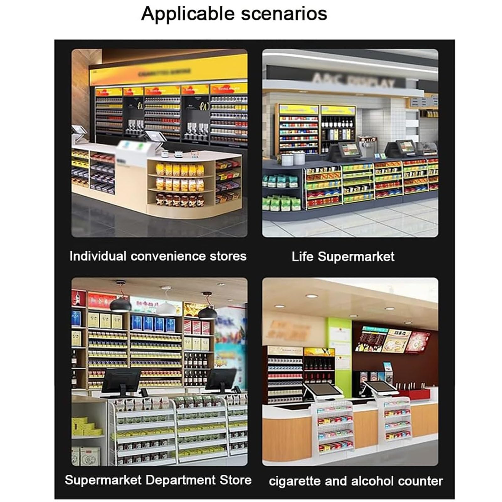 Generisch Zigarettenständer aus transparentem Acryl mit automatischem Schieber, trapezförmiger Wandschrank, 61,5 x 8 x 84 cm & 49,5 x 28,4 x 69 cm, ideal für Convenience-Stores
