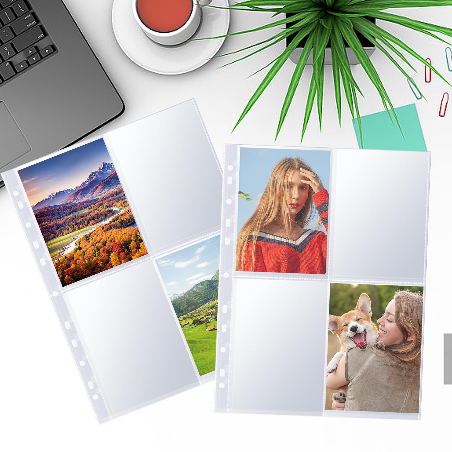 60 sztuk strony uzupełniające do albumu fotograficznego, 480 kieszeni na zdjęcia do 2/3/4 zeszytu z obręczą, dwustronne 4 kieszenie na zdjęcia, ultra-przezroczyste kieszenie na pocztówki PP