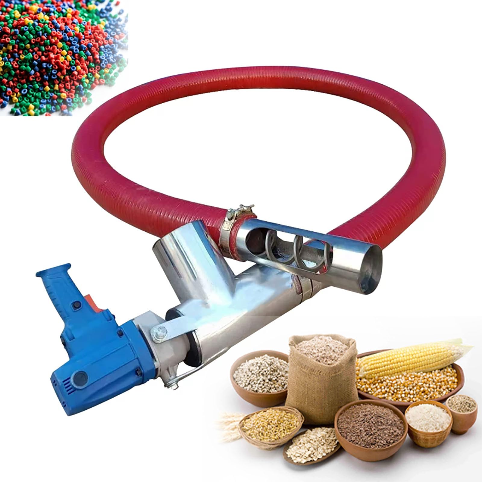 STDZQCWY 1500w Portable Grain Suction Pump, With 1.5m Hose, Efficient Granule Transfer, For Dry Sand, Grains, Plastic Pellets, Feed, Farming, Construction, And Feed Production