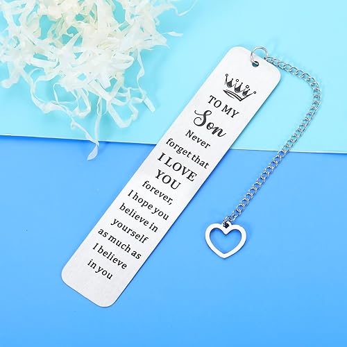 Miniatura 7 de Regalos para mi hijo, marcapáginas inspirador para hijo de mamá, papá, dulce 16, 18, 21, cumpleaños, Navidad, San Valentín, graduación, día de boda,