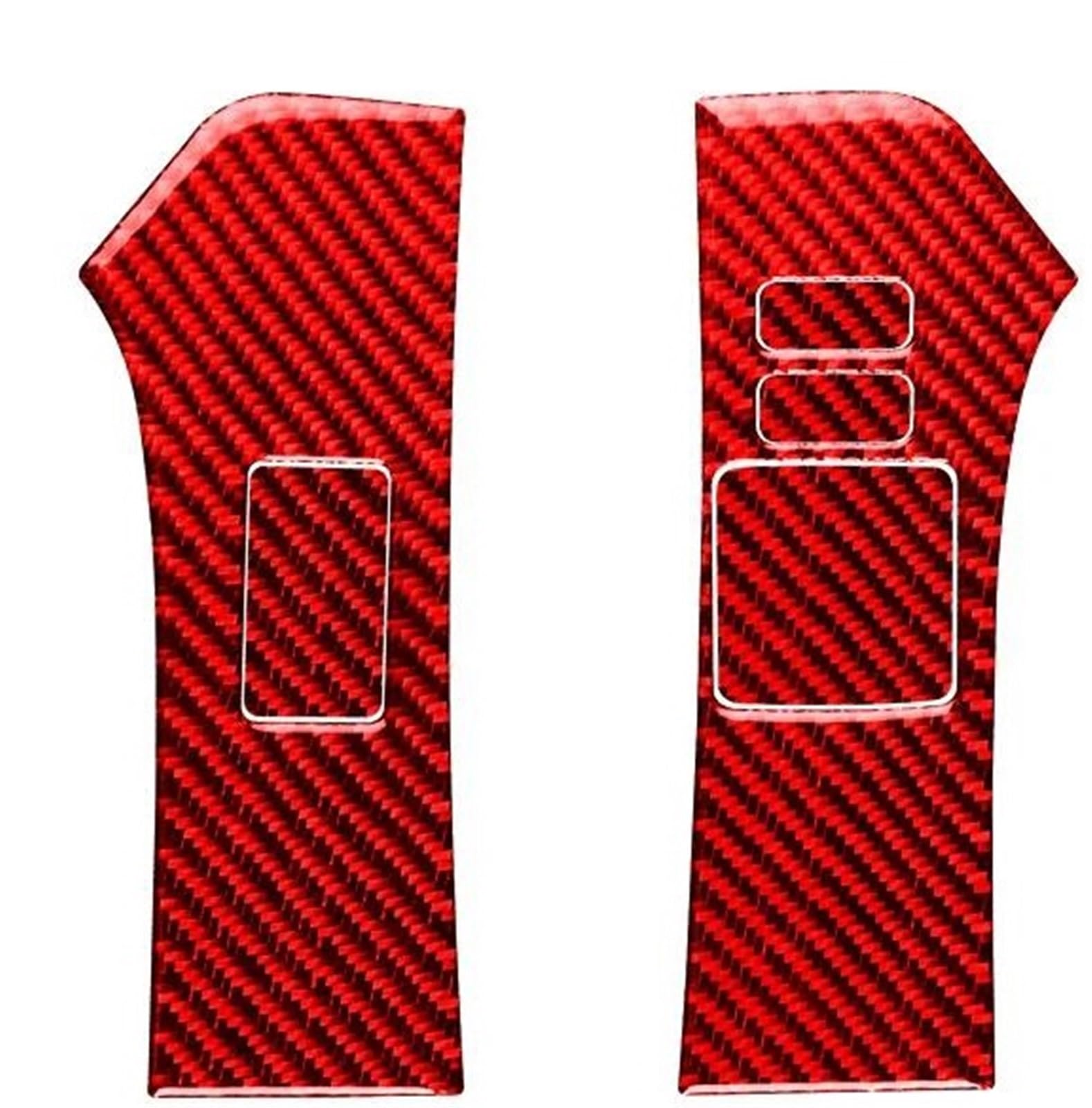 Carbon Fiber Sticker Car Windows Control Panel Trim for Toyota for Yaris 2006 2007 2008 2009 2010 2011 LHD RHD(for RHD Red)