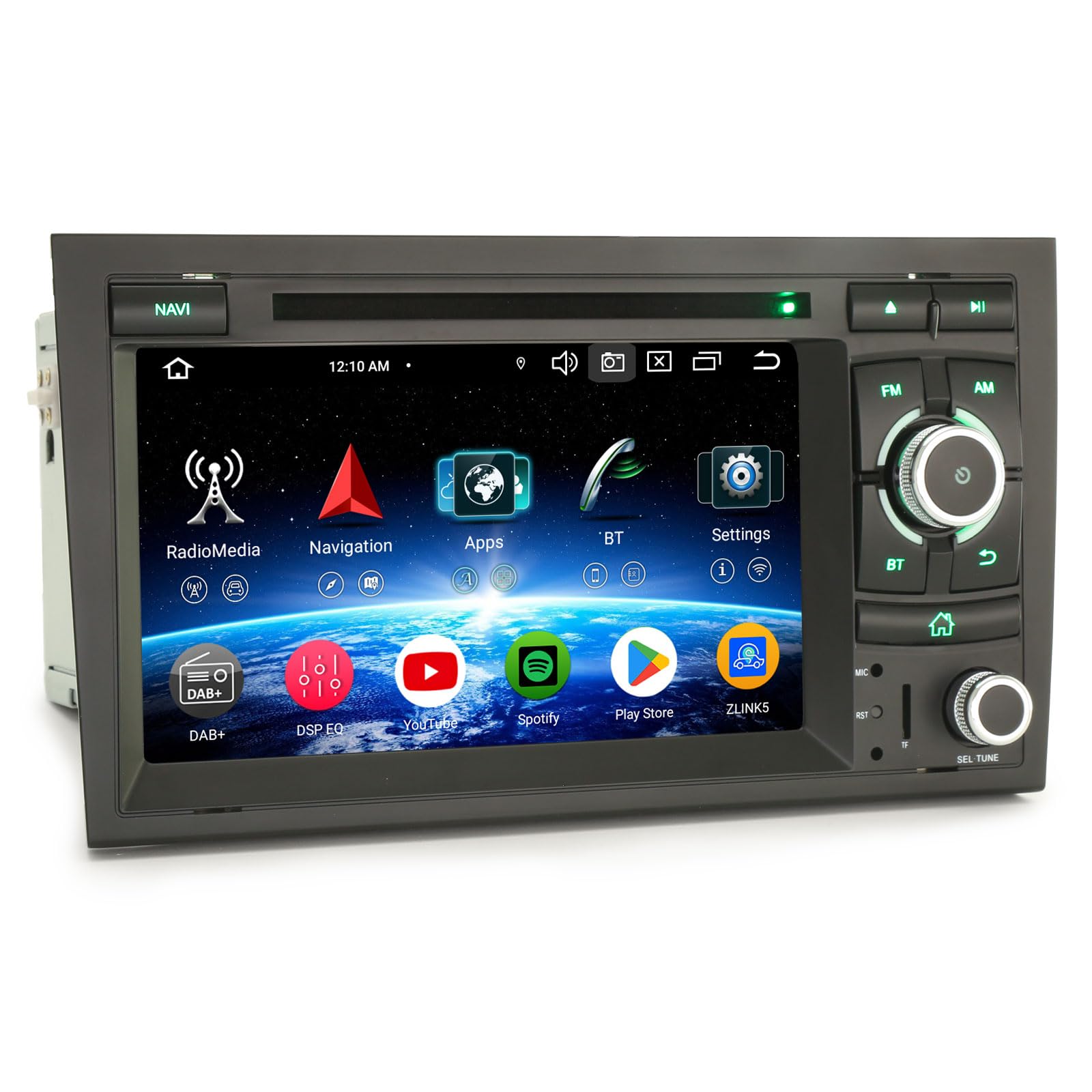 Erisin 8-Core 4GB+64GB Android 14 Autoradio Bluetooth per Audi A4 S4 RS4 8E B9 B7 7 pollici Schermo Tattile IPS Supporto GPS Navigatore CarPlay Android Auto WiFi DSP DAB+ USB FM RDS Canbus Lettore CD