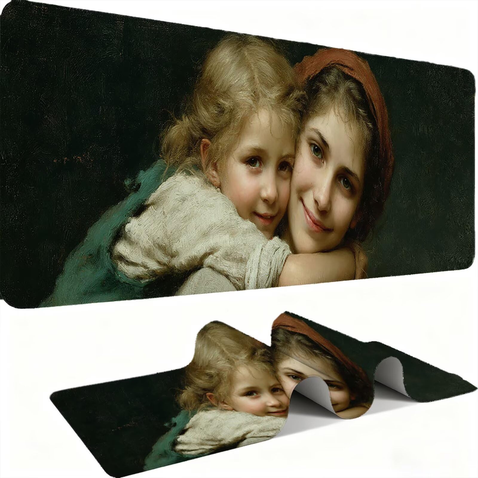 Tapis de Souris XXL 1500x800mm Desk Mat, Large Tapis de Bureau Multifonctionnel et Etendu, Protection Bureau avec Base Anti-Dérapage, pour Tous Types de Souris Maison Gaming - Mère Enfant C0P-237