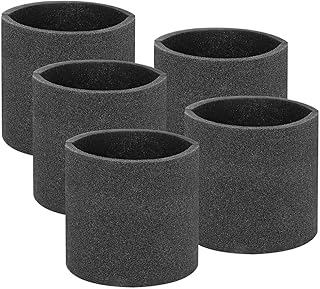 5 Stück Schaumstoffhülle, PU-Schwamm Schaumstofffilter Nassfilter, Wasserwaschbarer Wiederverwendbarer Schaumfilter für Shop-Vac Staubsauger, Schwarz Durchmesser 15cm, Höhe 16cm