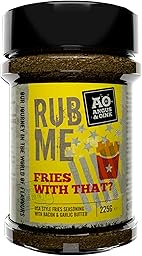 Angus and Oink Rub Me Fries With This? | USA Style Frenries Frises Seashing | Savory Garlic Butter & Bacon Flavors | Perfect for French Fries, Quarters, Nachos | Gluten Free | 225g