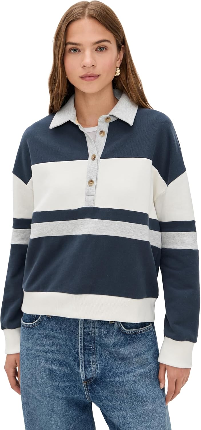 Faherty Women's High Standard Fleece Rugby Top