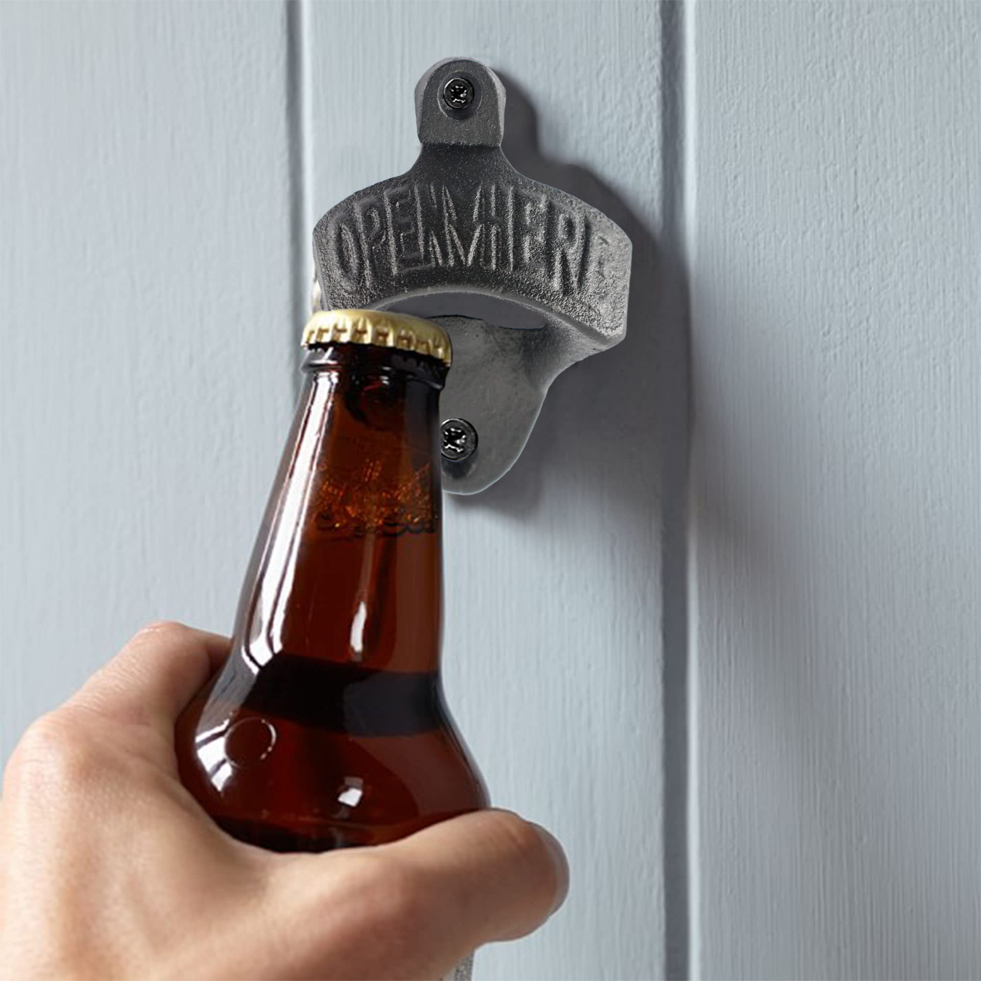 Amazon.co.jp: 1セット 壁掛け式栓抜き 多機能栓抜き ブラック鋳鉄栓