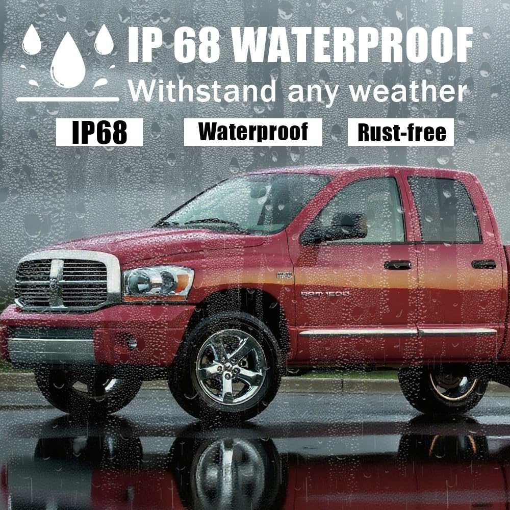 Tailgate Handle Backup Camera Replacement for 2002-2008 Dodge RAM 1500 2500 3500, Dodge Ram Tailgate Latch Door Handle Rear View Reverse Camera with Night Vision, Replaces OEM #55276237AA