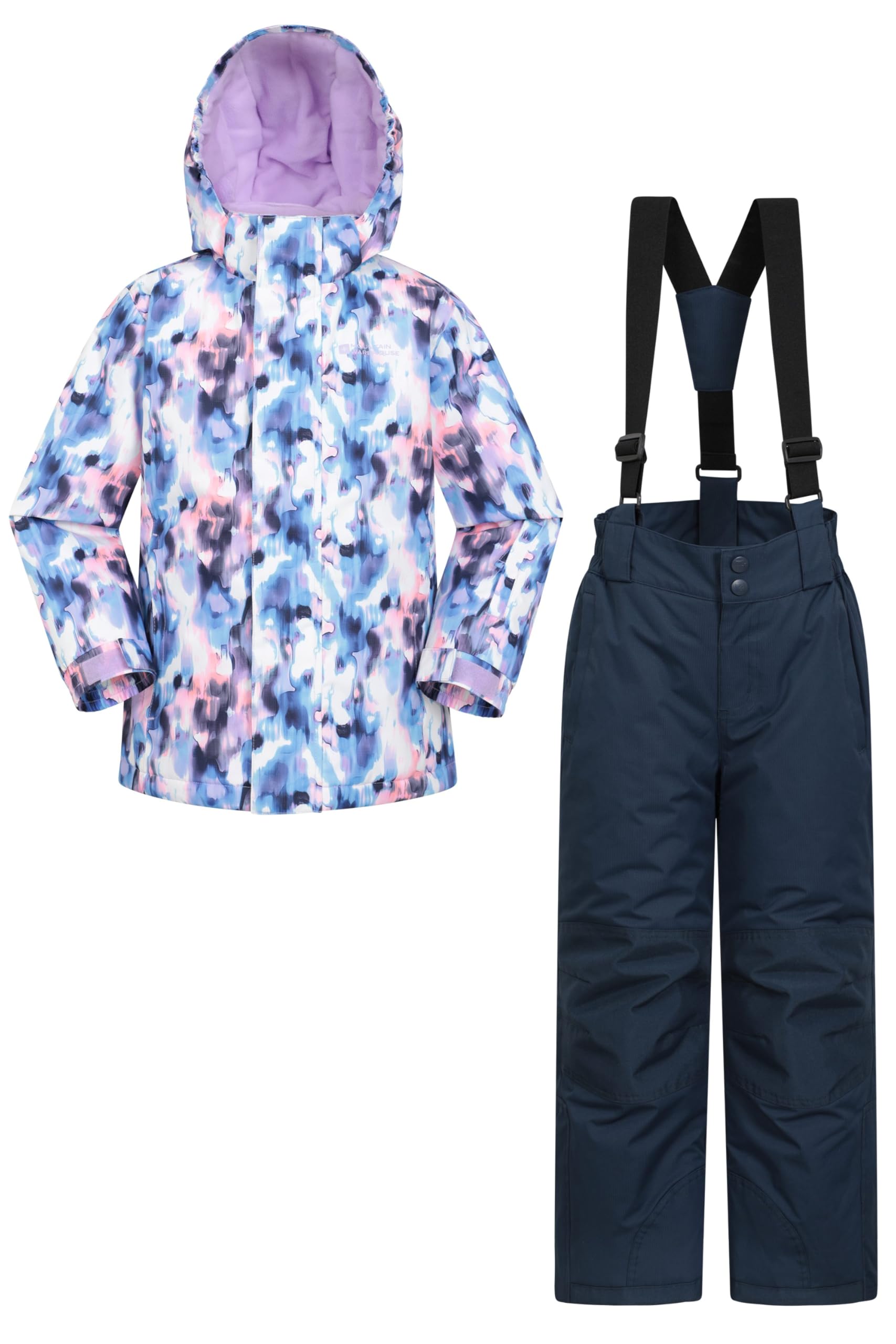 Mountain Warehouse Kids Ski Jacket & Trousers Set - Snowproof Ski Outfit, Front Pockets, Fleece Lined Skiwear, Integrated Snowskirt - Best for Winter Snowboarding