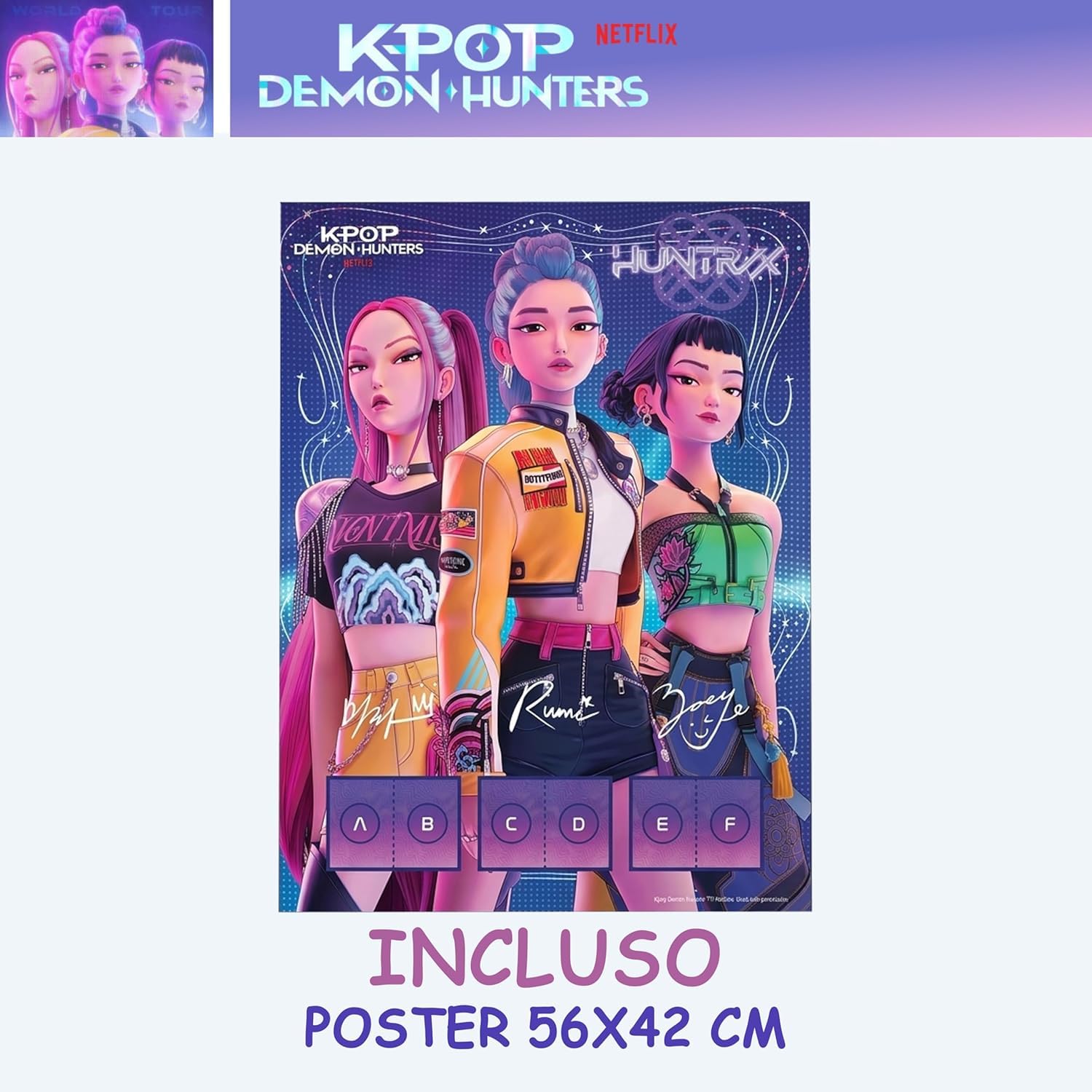 K-Pop Chasseurs de Démons Pack de Départ - Album de Stickers, Figurines, Affiche Officielle, Ensemble de Collection