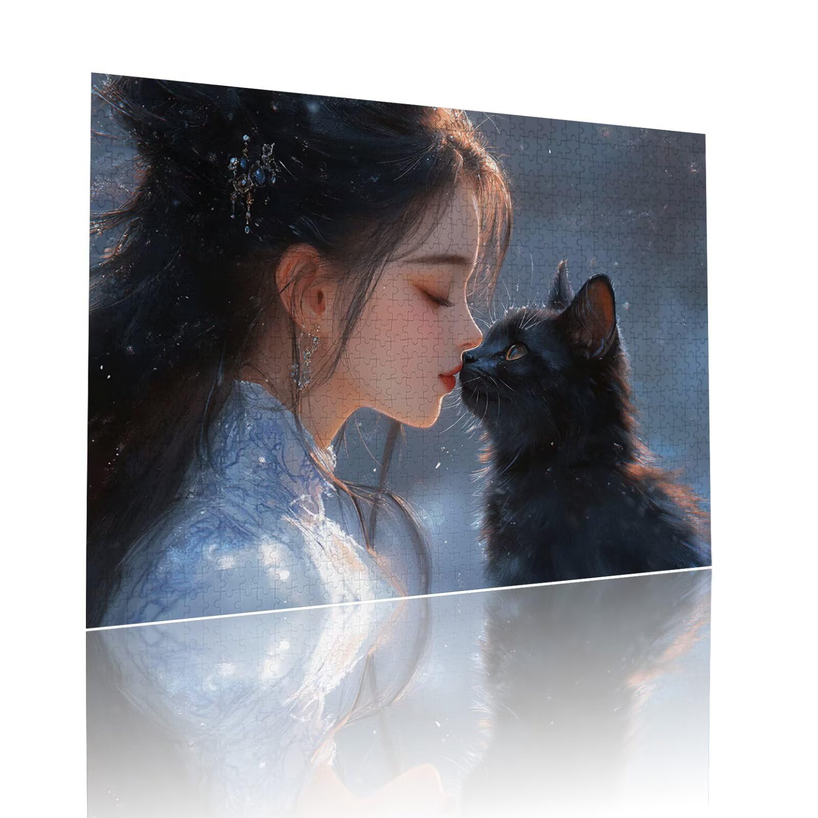 Puzzle Erwachsene 2000 Teile Frau Katze Educa Jigsaw für Kinder ab 8 Jahren Mädchen Jungen, Erwachsene Impossible Klassische Puzzles Schwer, Anspruchsvoll Spielspaß, Als Familienspiel 70x99cm t-828