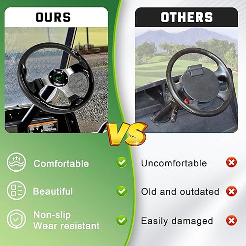 Vista 51 de RASTP Volante de carrito de golf de 12.6 pulgadas/12.598 in para Club Car DS y Club Car Precedent EZGO Yamaha Carritos de golf, rojo Estilo B- Rojo