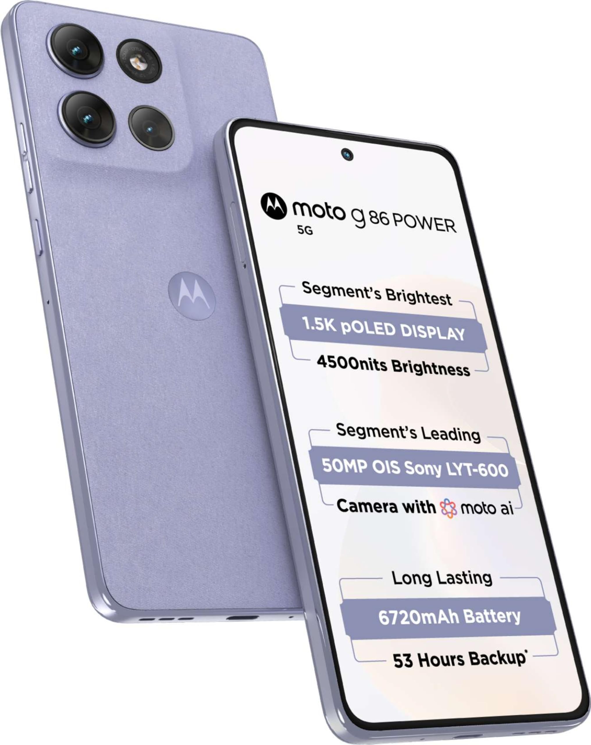 Motorola G86 Power 5G (Cosmic Sky, 8GB RAM, 128GB Storage) | 6.7" 1.5K