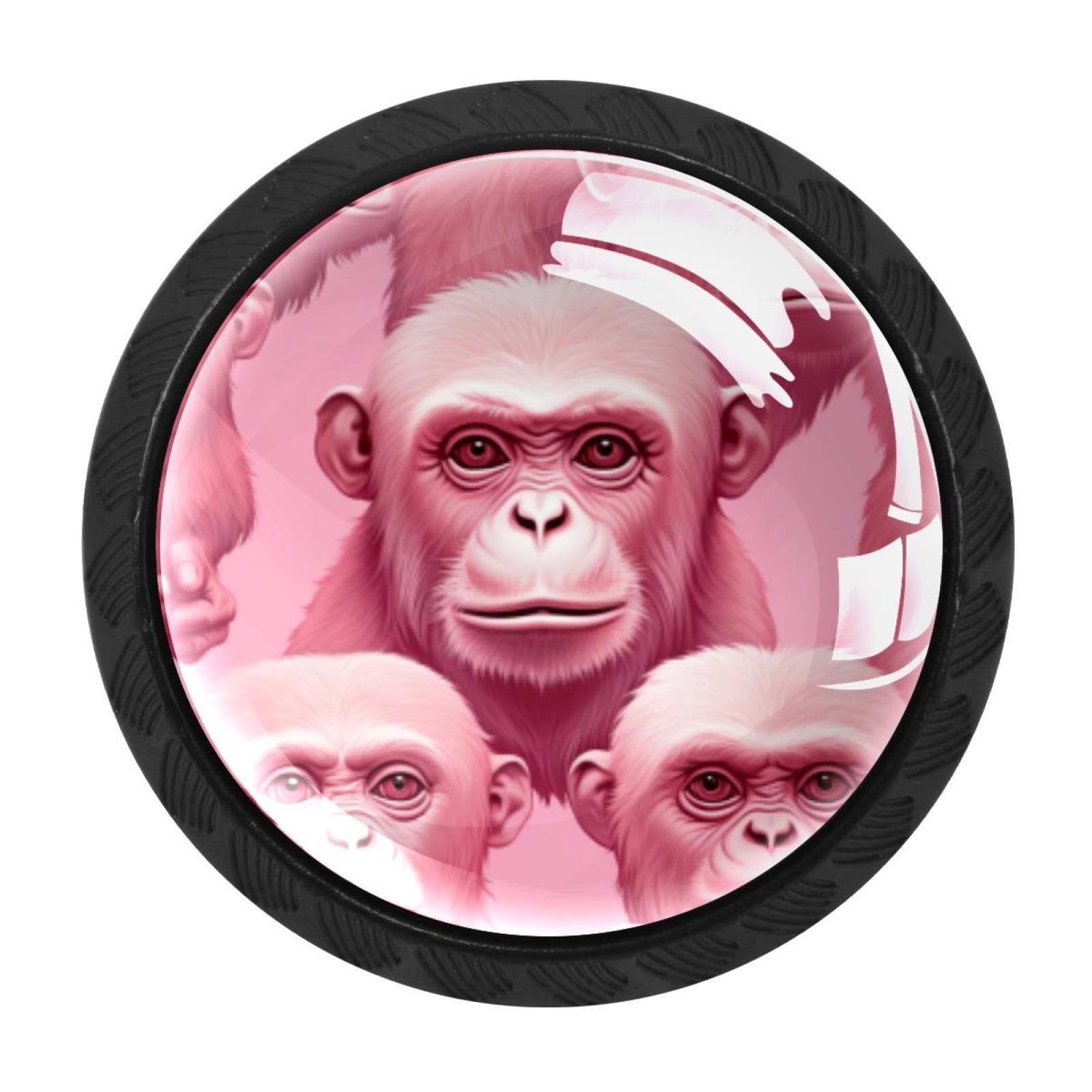 Chenzzzz Multicolored 19 4 Pieces Dresser Knobs Pink Monkey Orangutan Drawer Knobs Cabinet Knobs Pull Handles For Home Kitchen Office