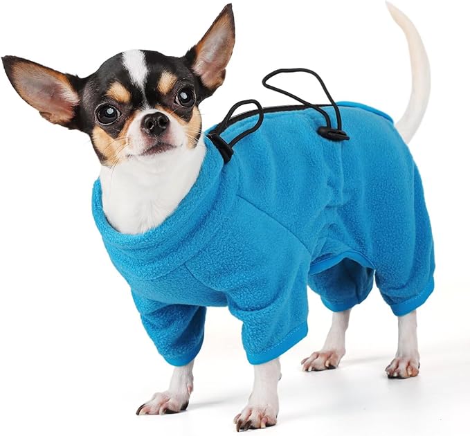 Pijama Térmico para Perros con Cremallera - Vellón Suave, Azul Talla Small miniatura 4