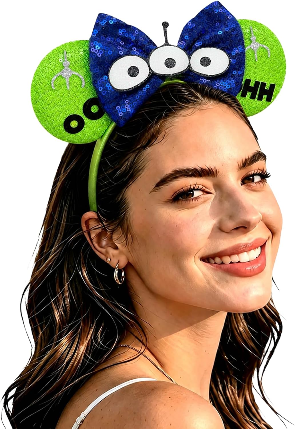 Green Sequin Mouse Ears Headband for Women Halloween Headband