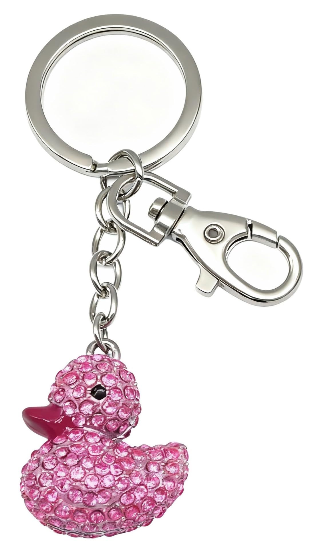 Moydolo Cute Duck KeyChain Bag Charms Crystal Rhinestone Duck Key Chain Ring Pendant For Women Handbag Purse Bags
