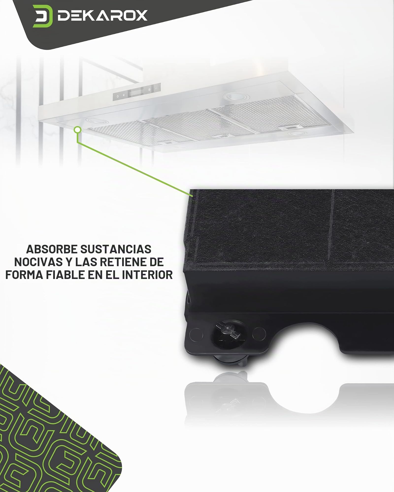 3 filtros de carbón activo para campana extractora Elica Model 15 Electrolux AEG 9029793818 Whirlpool Bauknecht 48400008575