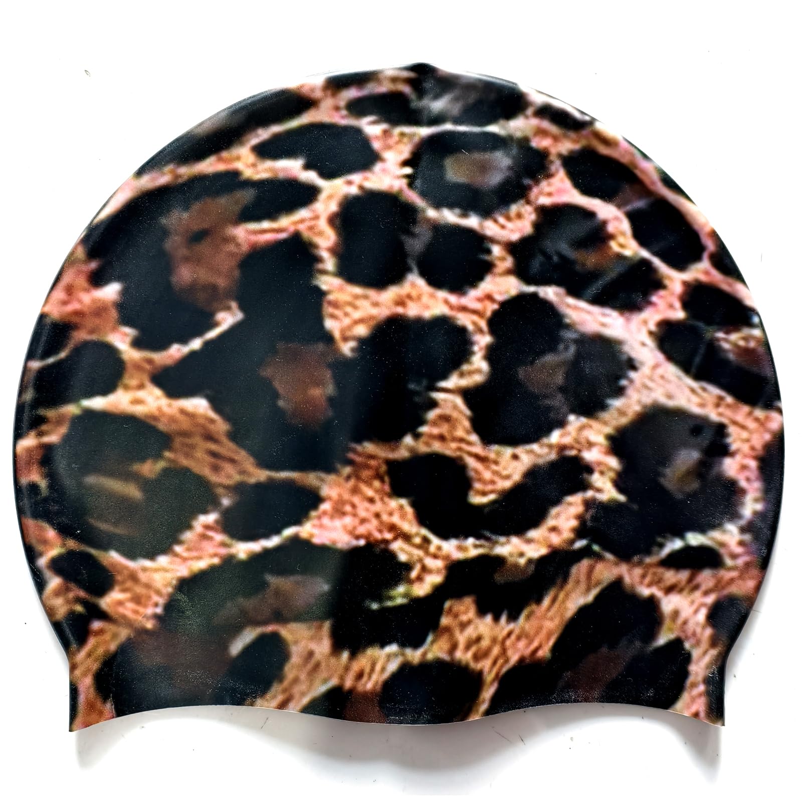 Silicone Swim Cap, Shuiqiuqian Colorful and Comfortable Swimming Cap for Women & Men, Waterproof for Training Pool & Beach, Assorted Colors Available (Leopard print)