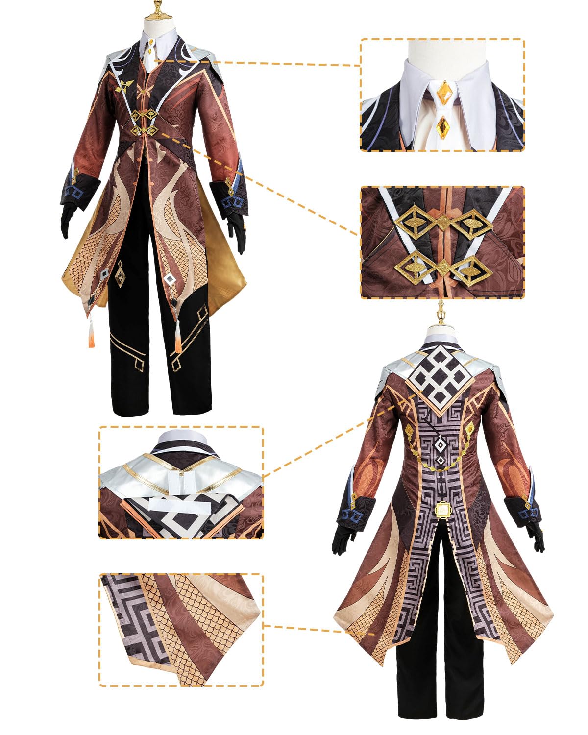 Amazon.co.jp: [神併良品] 鍾離 コスプレ ウィッグ付き 岩王帝君 原神