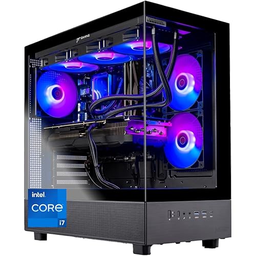 Skytech Gaming Azure 3 Desktop PC, Intel i7 14700F 2.1 GHz (5.3GHz), NVIDIA RTX 5070 12GB, 1TB Gen4 NVMe SSD, 32GB DDR5 RAM 6000 RGB, 850W Gold PSU, 360mm ARGB AIO, Wi-Fi, Win 11