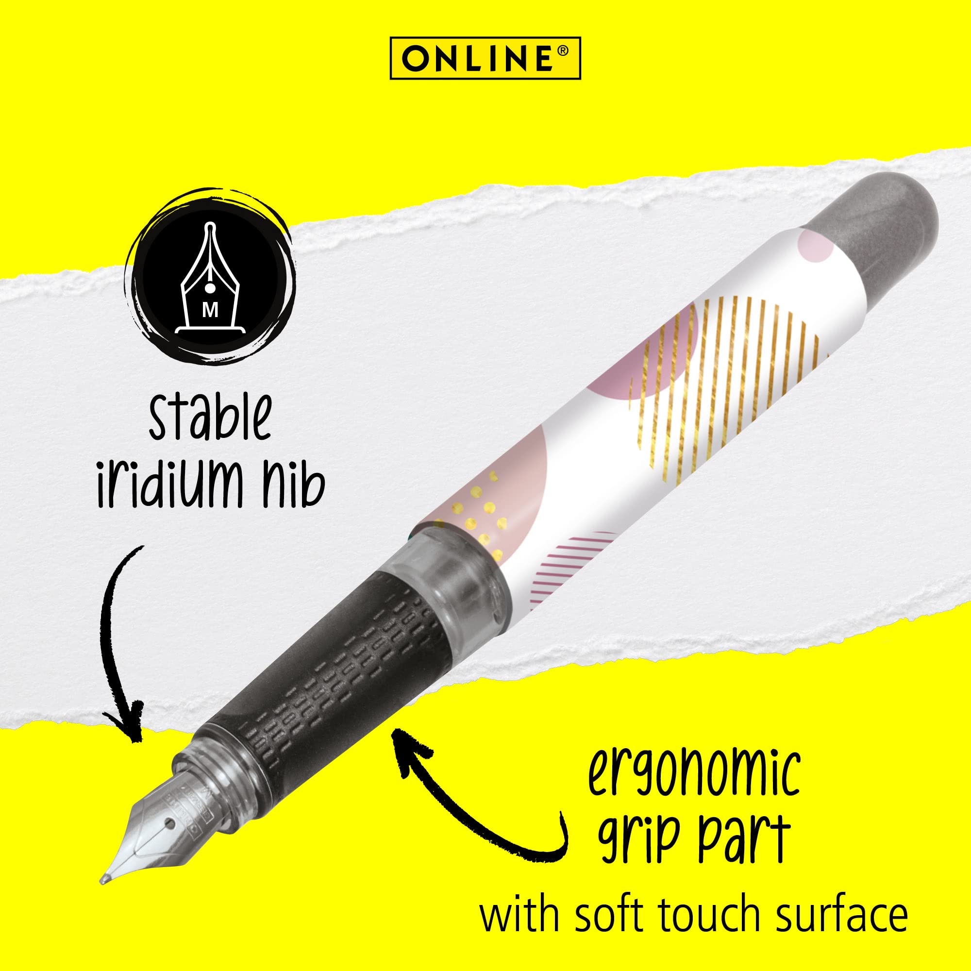 Online College ink pen Shiny Bubbles│ ergonomic fountain pen for school/college │ solid medium nib - Image 2