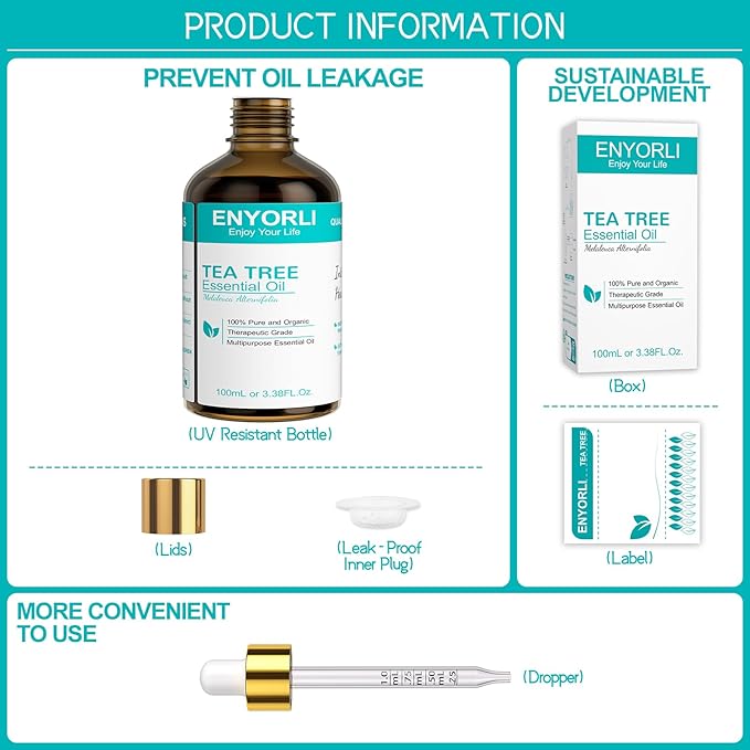 Aceite Esencial de Árbol de Té 100 ml - Natural, para Difusor y Cuidado miniatura 9