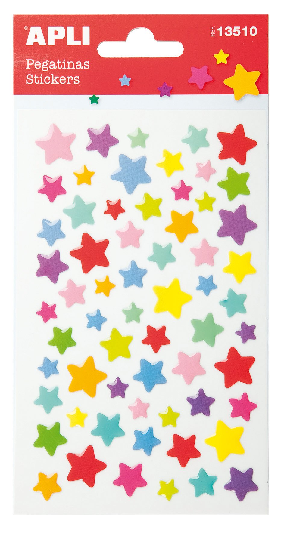 APLI Kids 13510 - Bolsa de pegatinas estrellas color