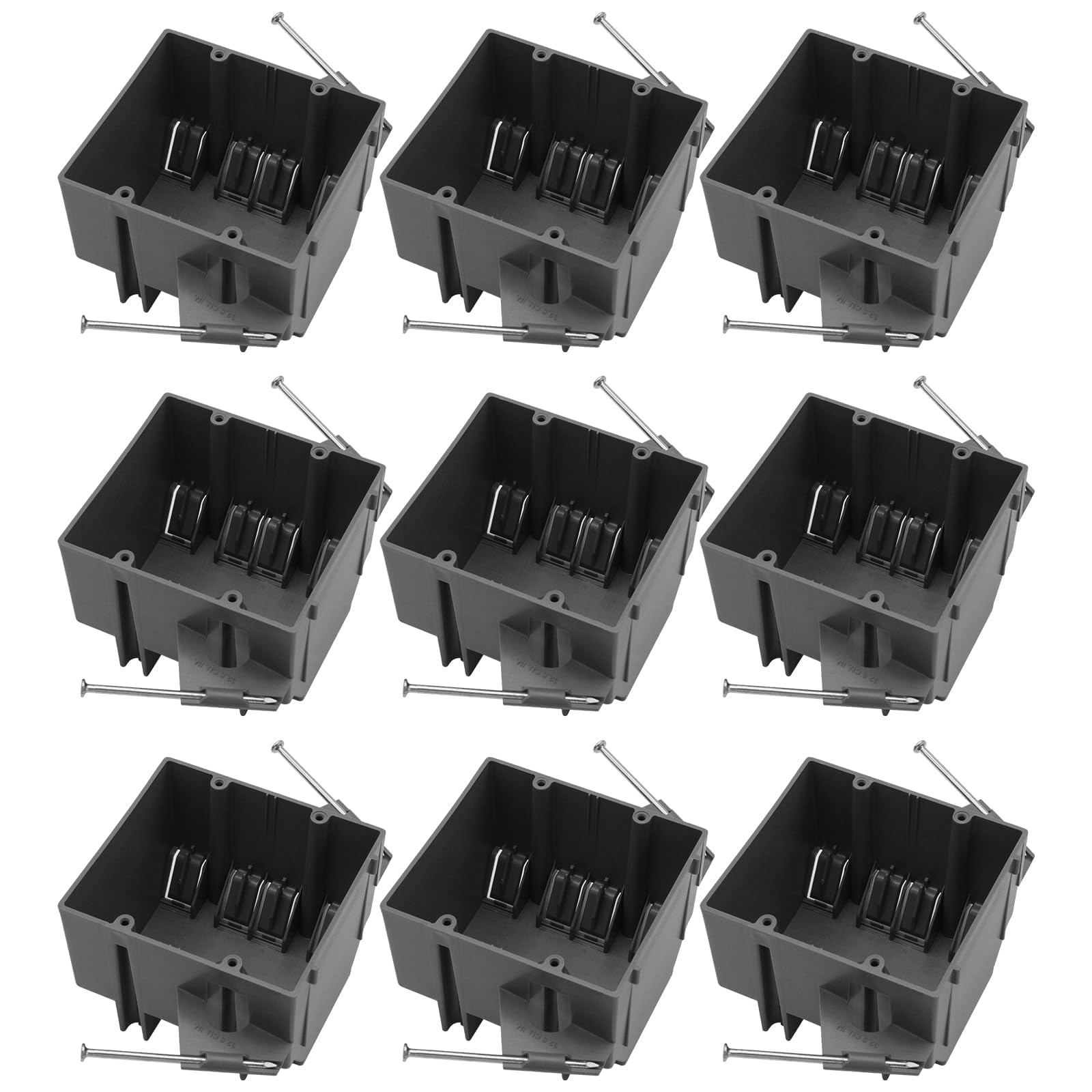 Electrical Boxes - 6 Pack 2-Gang PVC Outlet Boxes -19