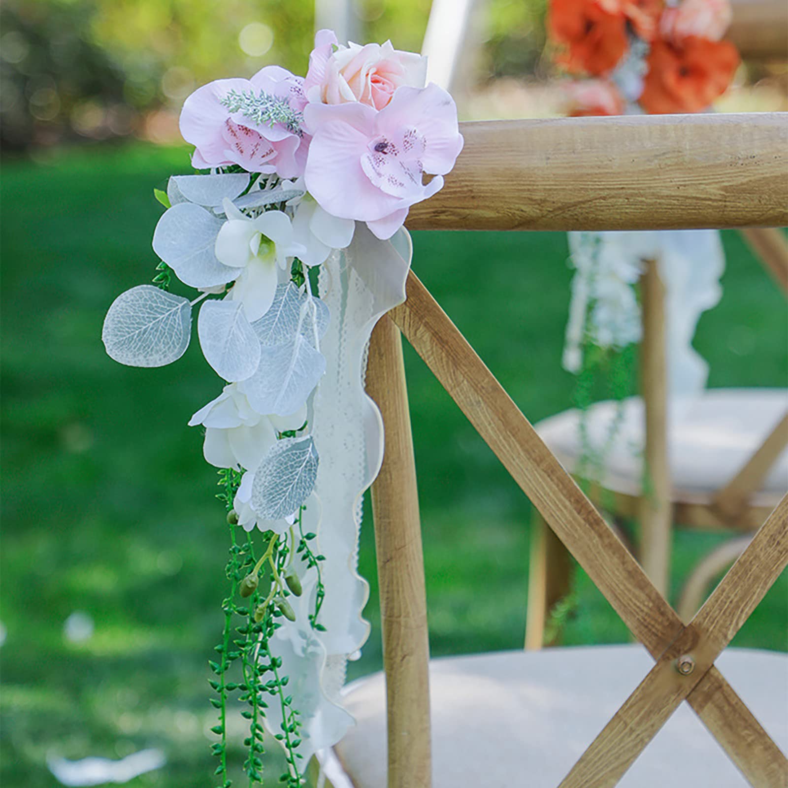 Script Flower Hydrangea Chair Hydrangea Wedding Aisle Decor 1pc Artificial Flower Rose Panel Road