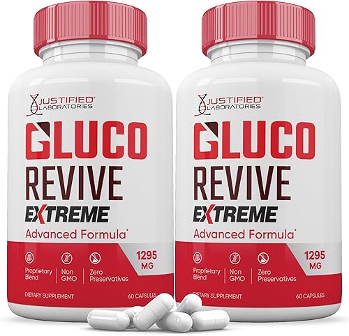 Gluco Revive Extreme 1295MG Píldoras Glyco Support Fórmula avanzada Gluorevive Soporte de glucógeno formulado con cúrcuma berberina resveratrol ajo,