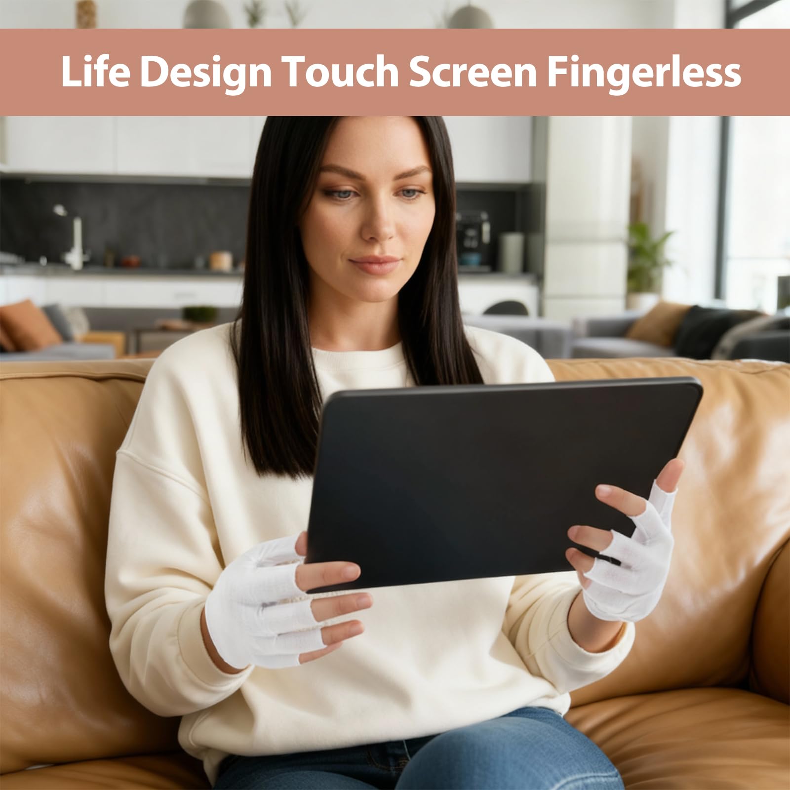 4 paia di guanti in cotone senza dita, guanti protettivi UV per lampade gel unghie bianchi sottili senza dita per mani asciutte touch screen spa trattamento della pelle