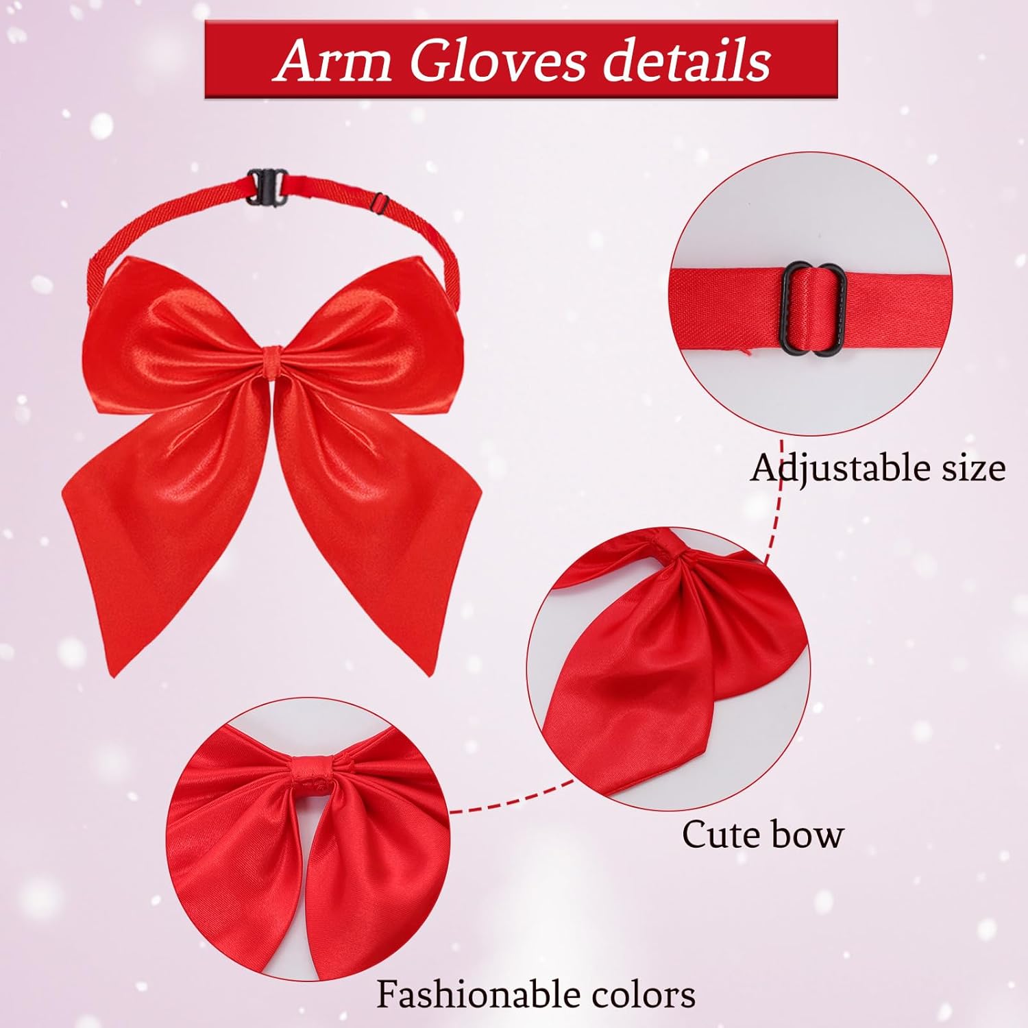 Striped Knee Calf High Socks Fingerless Gloves Red and White Socks Bow Calf High Stockings Long Tube Socks Women - Image 5