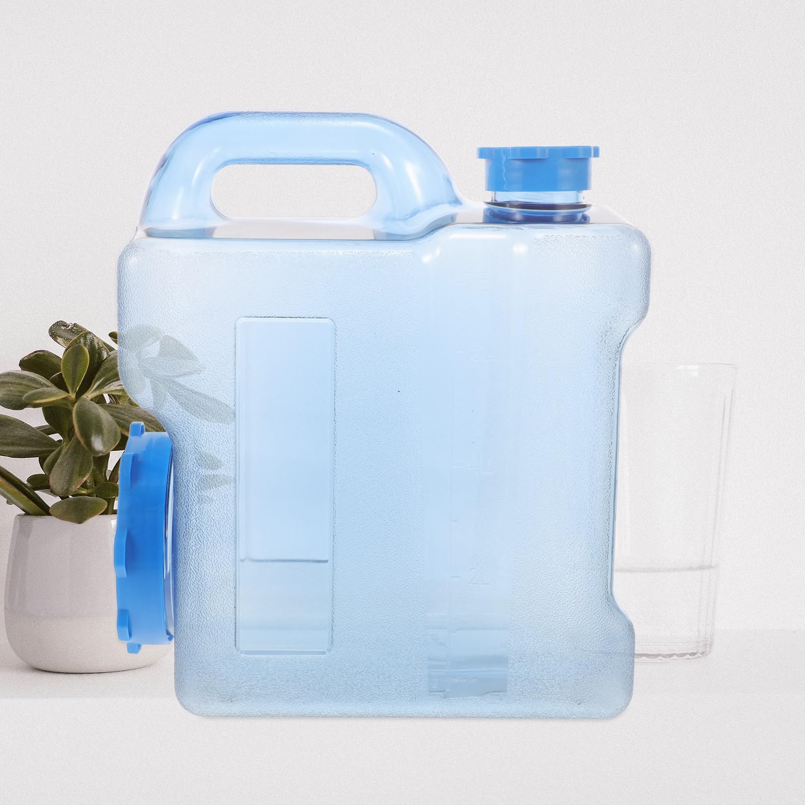 Ciieeo Tragbarer Wasserbehälter mit Hahn 7,5l Blau PC für Camping