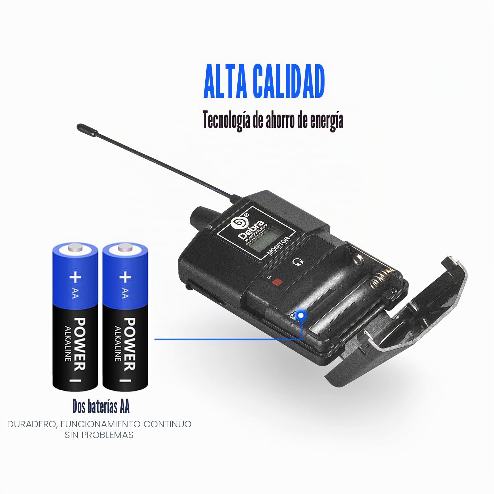 D Debra Audio Pro ER-202 UHF Sistema de Monitor intraauricular inalámbrico de un Solo Canal con transmisor y Receptor para Escenario, Estudio de grabación, músicos (4 bodypack con transmisor)