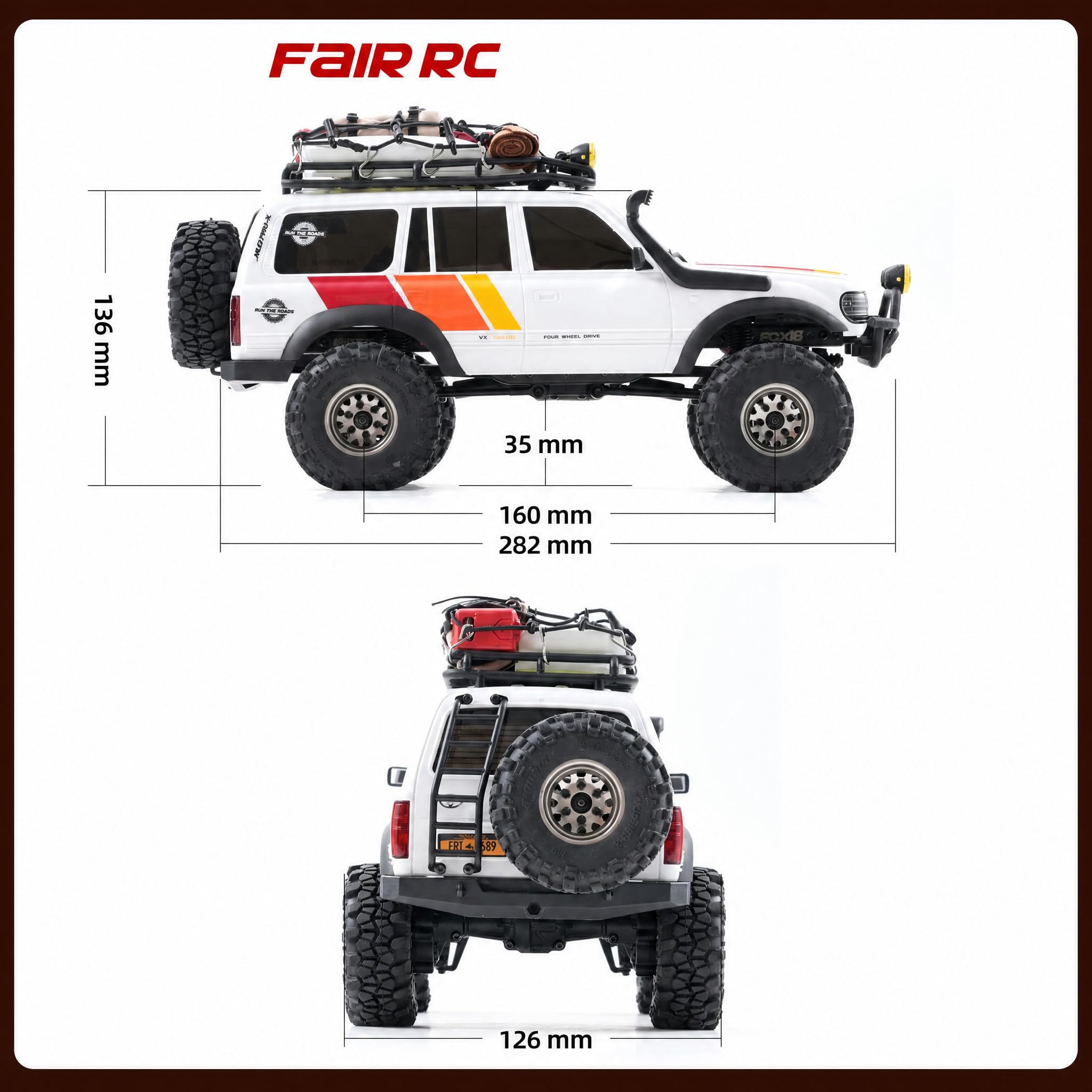Amazon.co.jp: FairRC FMS FCX18 LC80 3色 Mod 1/18 RCクローラー 2速