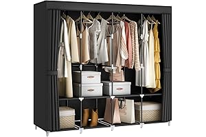 67 Inch Clothing Organizer Closet Wardrobe with Breathable Non-Woven Fabric Cover