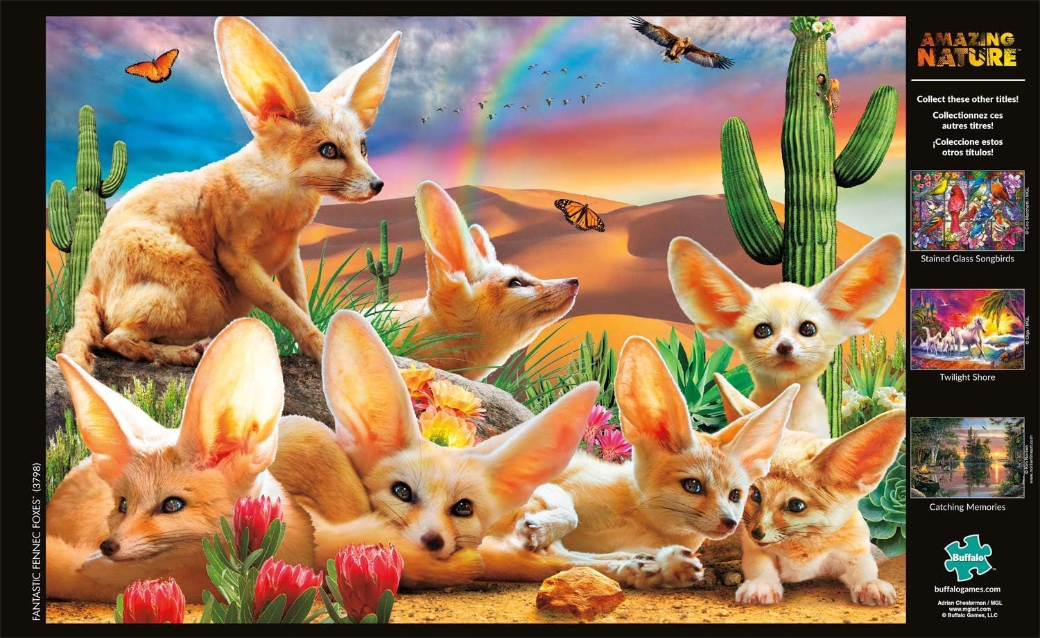 Buffalo Games - Adrian Chesterman - Fantastic Fennec Foxes - 500 Piece Jigsaw Puzzle for Adults -Challenging Puzzle Perfect for Game Nights - Finished Size is 21.25 x 15.00