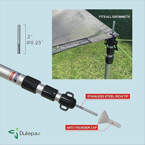 Miniatura 4 de Dulepax Juego de dos varillas de aluminio ajustables para toldo de caravana. Amplía el espacio de descanso o vehículos de estacionamiento. Viene con