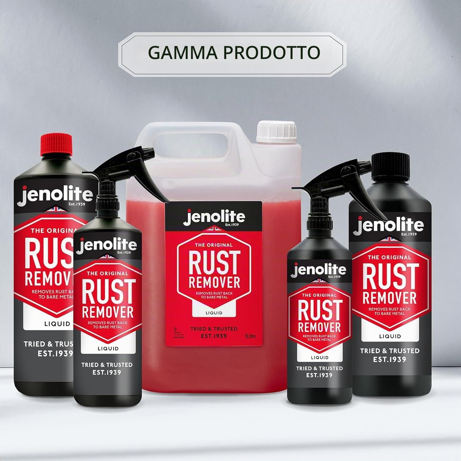 JENOLITE Antiruggine Griletto Spray - Rimuovere La Ruggine dal Metallo - Togliruggine Acido - Mangia ruggine - 500g
