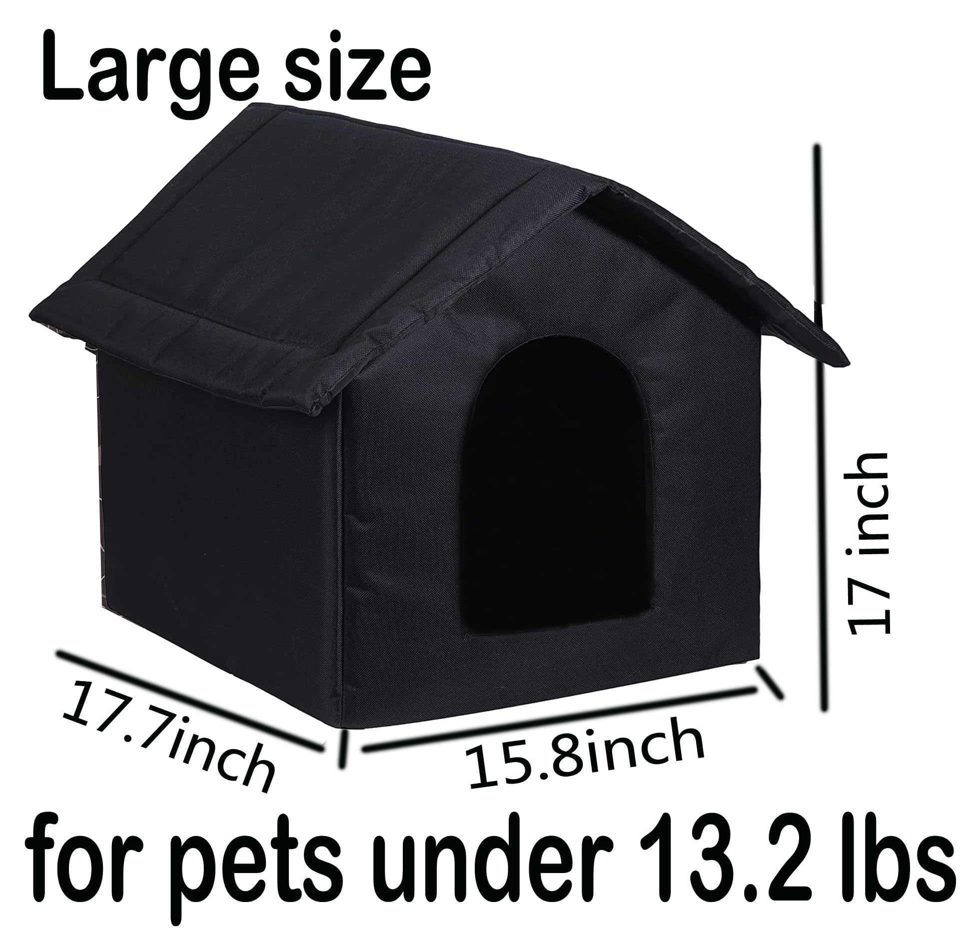 SXOZH Cat Houses for Outdoor Cats Outdoor Houses for Feral Cats Dogs Cat House with Water-Resistant Canvas Roof Stray Shelter (Cat House Black, Large-Houses) 1