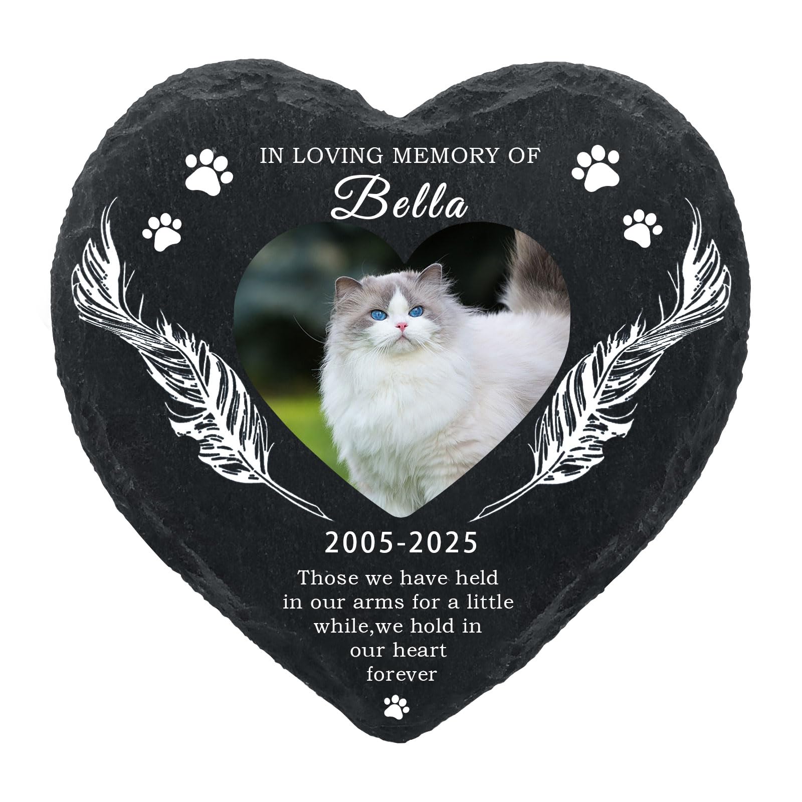 HAPPARY Dog Memorial Gifts for Loss of Dog Cat,Personalized Pet Memorial Stone with Photo Name,Custom Pet Remembrance Gifts,Cat Memorial Sympathy Gift