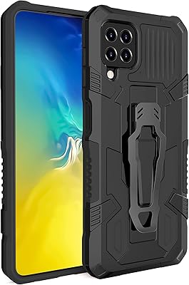 Compatible with Samsung Galaxy F12/M12/A12 5G Case, Military Grade Armor Case with Metal Belt Clip Built-in Kickstand Dual Layer Full Body Case for Galaxy F12/M12/A12 5G