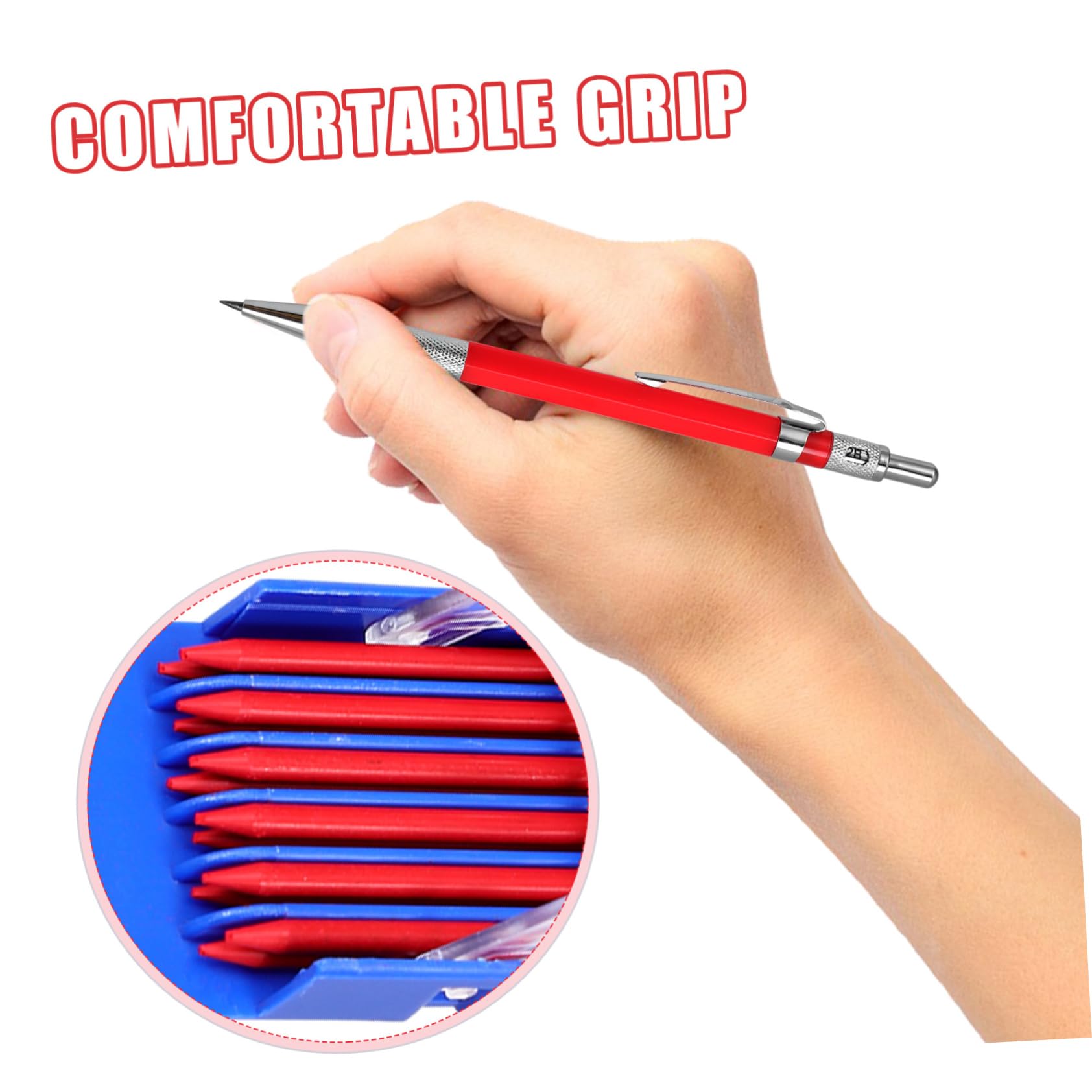 NUOBESTY 5 Set Carpenteria Penna Di Marcatura Matite Di Falegname Matita Meccanica Penne Rosse Studenti Penna Di Scrittura Conveniente Matite Forniture Di Ingegneria Matita Per