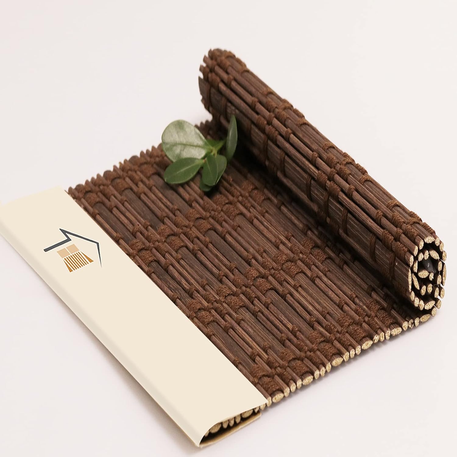LANTIME Wood Window Roman Shades, Lined Blackout Bamboo Roman Shades Blinds, Easy Installation for Home and Garden, Light Brown