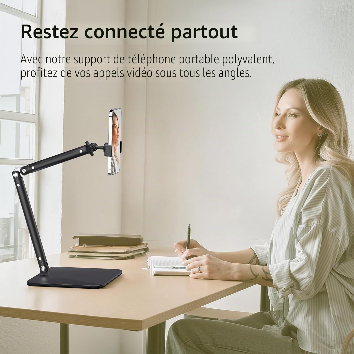 Support De Caméra pour Webcam, Support De Téléphone Robuste pour Webcam C922 C930e C920S C920 C615 C960 C920x BRIO 4K, Lumière Droite avec Filetage 1/4"