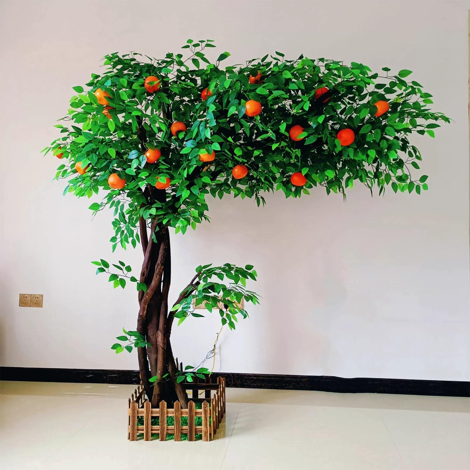 Kiboncy 2.5M Fake Orange Trees, Fake Large Green Plants, Props For Decoration And Display In The Exhibition(2.5M)