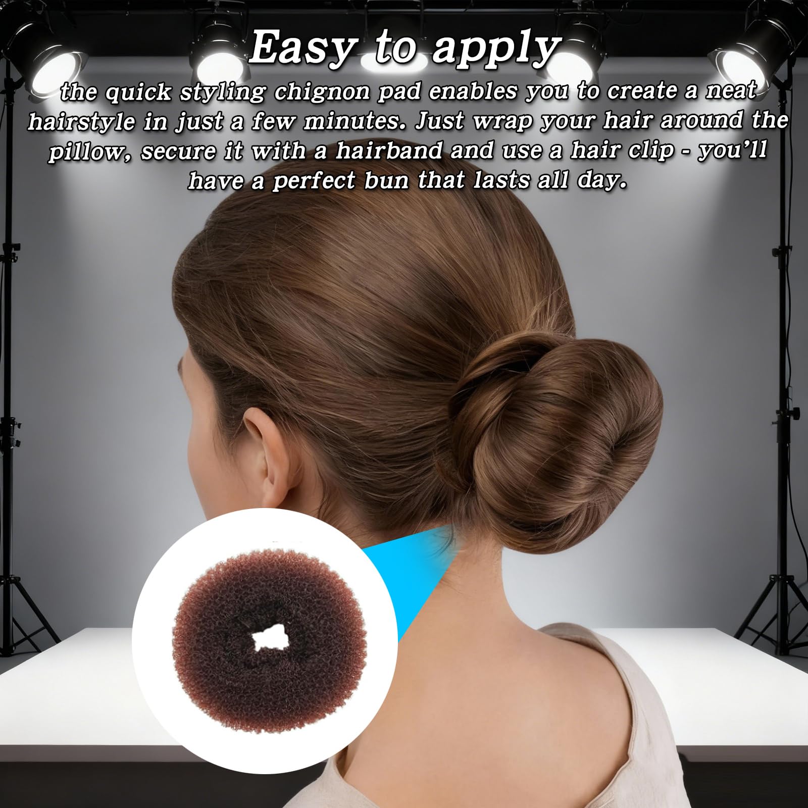 Ciambelle per Chignon 6Pz, Magic Hair Bun Maker per Acconciature, 20 Clip a Forma di U, Chignon Facile per Bambine e Donne, Adatto per Ogni Stile di Capelli, Alta Qualità e Facile da Usare